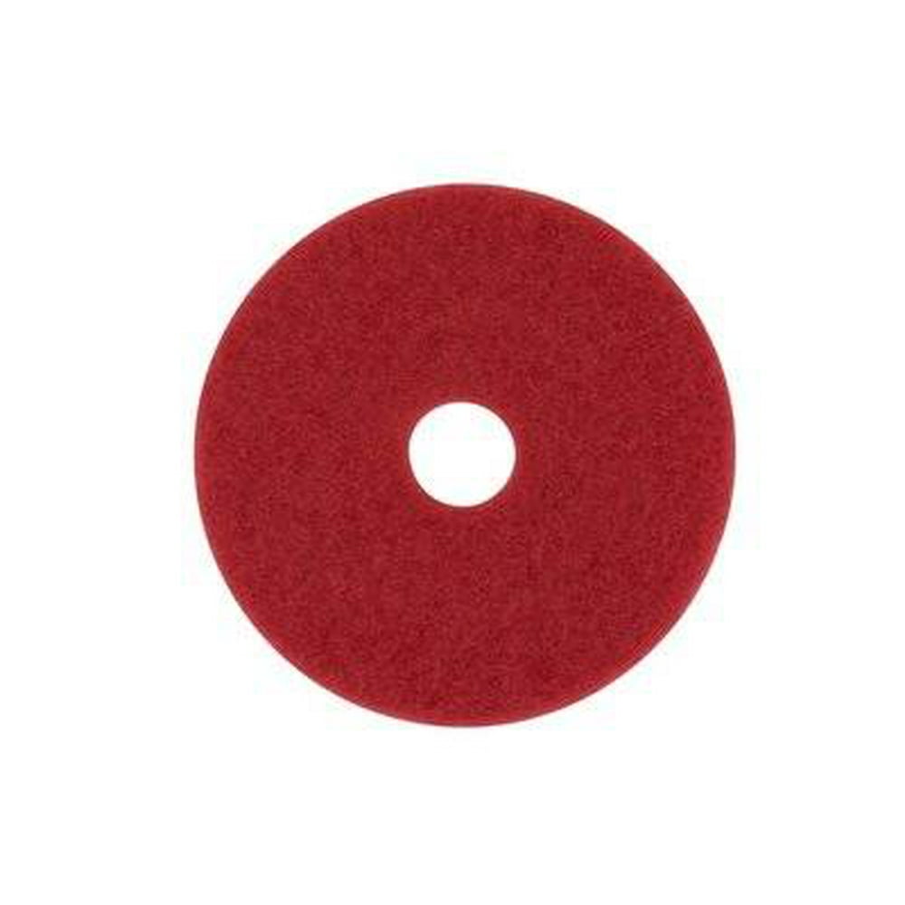 3M Red Buffer Pad 5100, 19" Floor Buffer, Machine Use (Case of 5