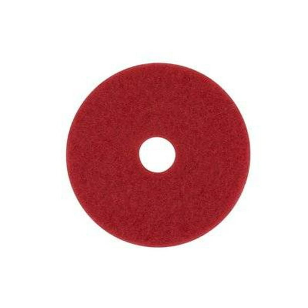 3M Red Buffer Pad 5100, 12" Floor Buffer, Machine Use (Case of 5