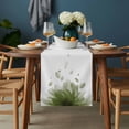 thumbnail image 2 of Modern Sage Green Table Runner - 36 Inch Long, Kitchen Dining Table Runner Dresser Scarves, Gradient Floral Abstract Bohemian White Farmhouse Decor for Coffee Tables Wedding Party Banquet, 2 of 8