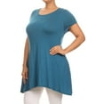 thumbnail image 2 of Women's Casual Plus Size Solid Color Blouse Tunic Top Shirt, 2 of 4
