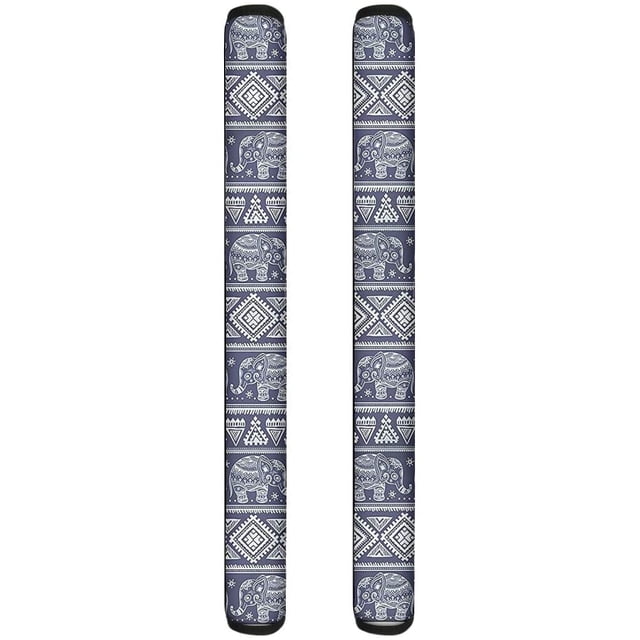 HUISEFOR Aztec Elephant Printed Durbale Refrigerator Door Handle Covers, Set of 2, Durale Washable Without Fading, Cracking, Keep Your Kitchen Appliance Clean from Smudges, Drips, Food Stains, Oil
