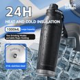 thumbnail image 4 of Bouteille Isotherme en Acier Inoxydable 1L Contenant Isotherme Tasse d'Eau Sport avec Poignée Flacons à Double Paroi sous Vide, 4 of 6