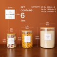 thumbnail image 4 of Juego de tarros de vidrio para harina y azúcar CZZGSM con 132 etiquetas de 3,3 l/1,6 l/800 ml, 4 of 9