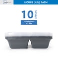 thumbnail image 3 of Mainstays 5-Pack 3-Compartment BPA-Free Plastic Meal Prep Food Storage Containers, 1.2L, 3 of 10
