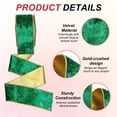 thumbnail image 3 of Uxcell 2.5" x 10 Yards Velvet Wired Gold Crushed Ribbon for Bow Decor Green, 3 of 7