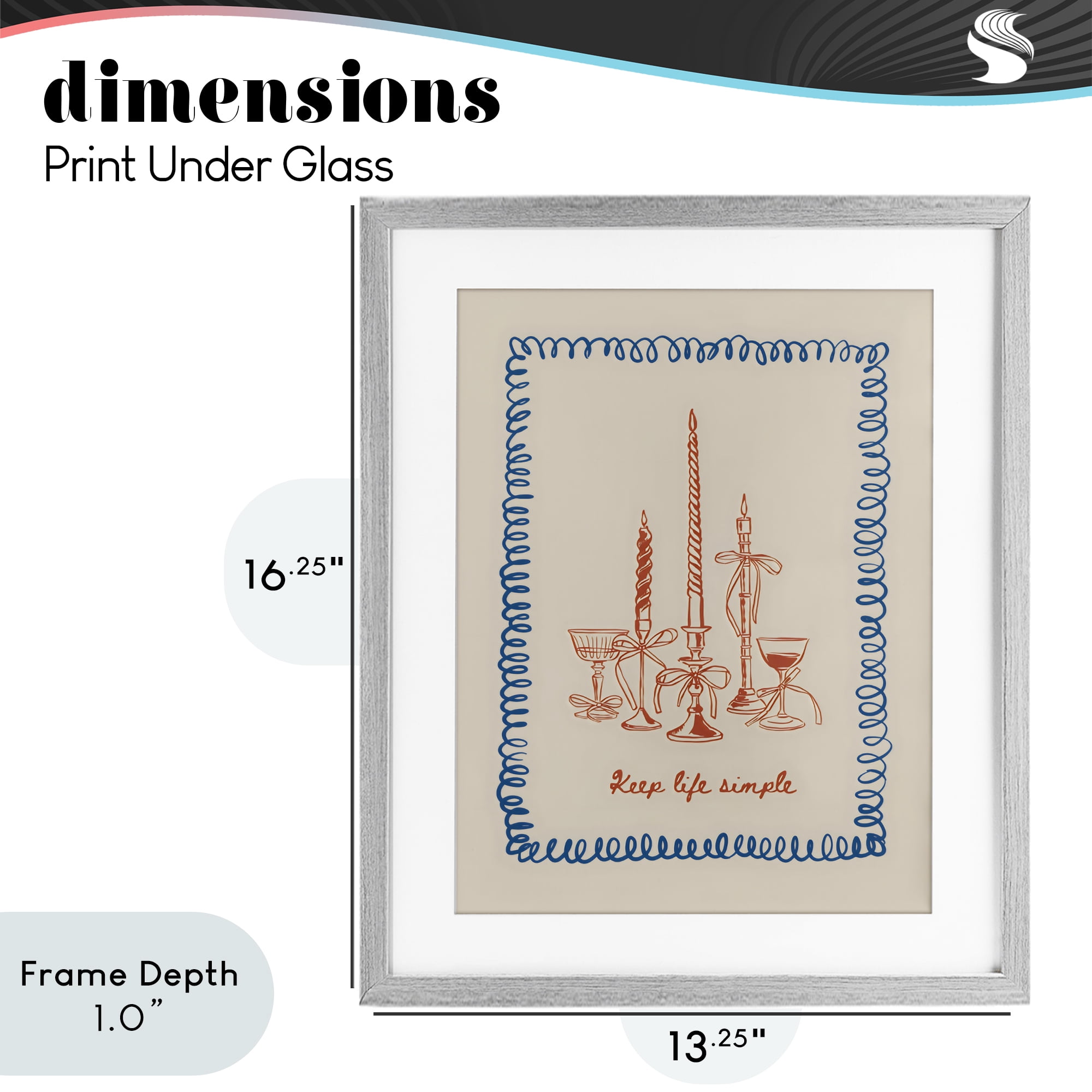 Stupell Industries Keep Life Simple Candles Gray Framed Print Under Glass, design by The Prints Vibe