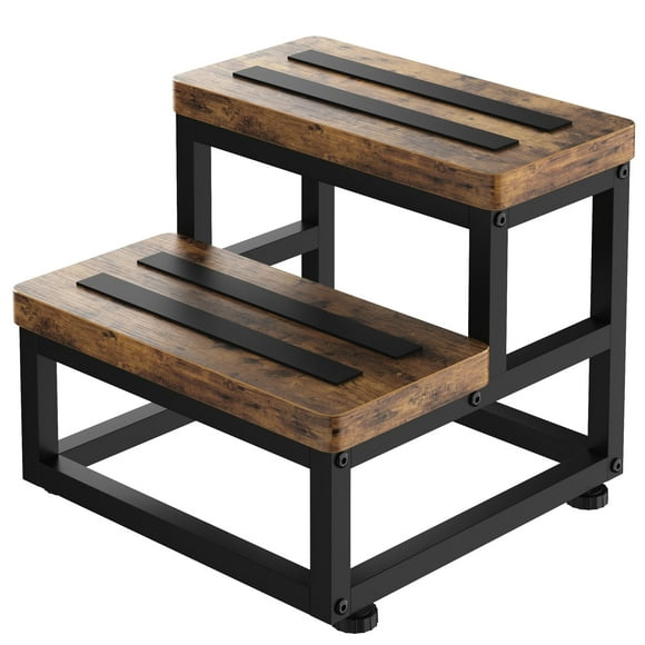 Taburetes FYGUES de madera, 2 peldaños, para adultos y niños, 500 libras