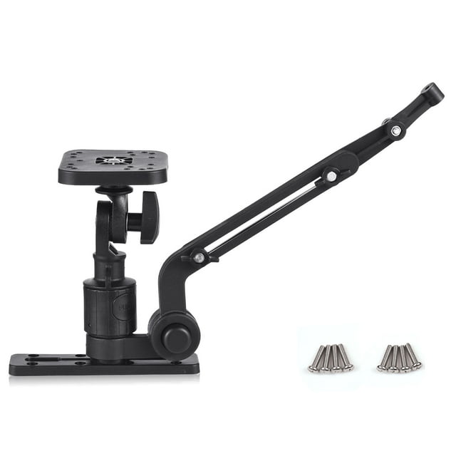 Kayak Fish Finder Mounting Plate Kayak Boat Transducer Mounting Arm Fish Finder Mount Base Adapter Black