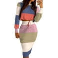 thumbnail image 5 of Womens Casual Activewear Sets Fashion Long Sleeve Top & Checker Print Drawstring Shirred Skirt Set, 5 of 9