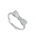 thumbnail image 4 of CHOOSE YOUR COLOR Sterling Silver Women's Clear CZ Bowtie Ring 925 Band 5mm White Female Size 12, 4 of 4