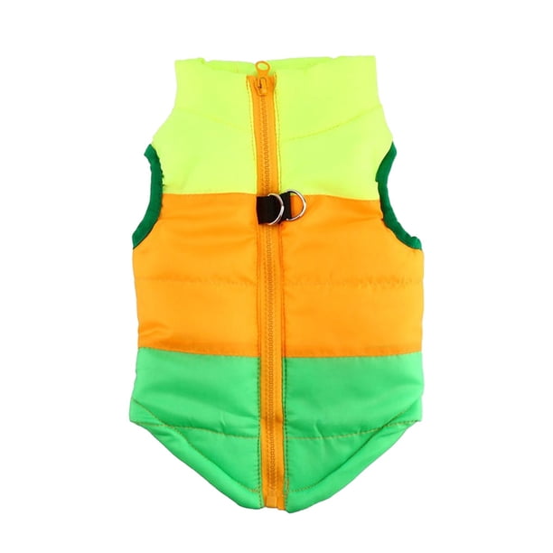 Billuyoard Abrigo con arnés para perros, opción práctica y moderna para cachorros, ropa acolchada de invierno para perros pequeños y gatos Ropa para mascotas fruta verde l