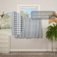 thumbnail image 6 of VHC Brands Sawyer Mill Plaid Cotton Farmhouse Kitchen Curtains Rod Pocket Hanging Loops 36x36 Tier Pair, Blue, 6 of 8