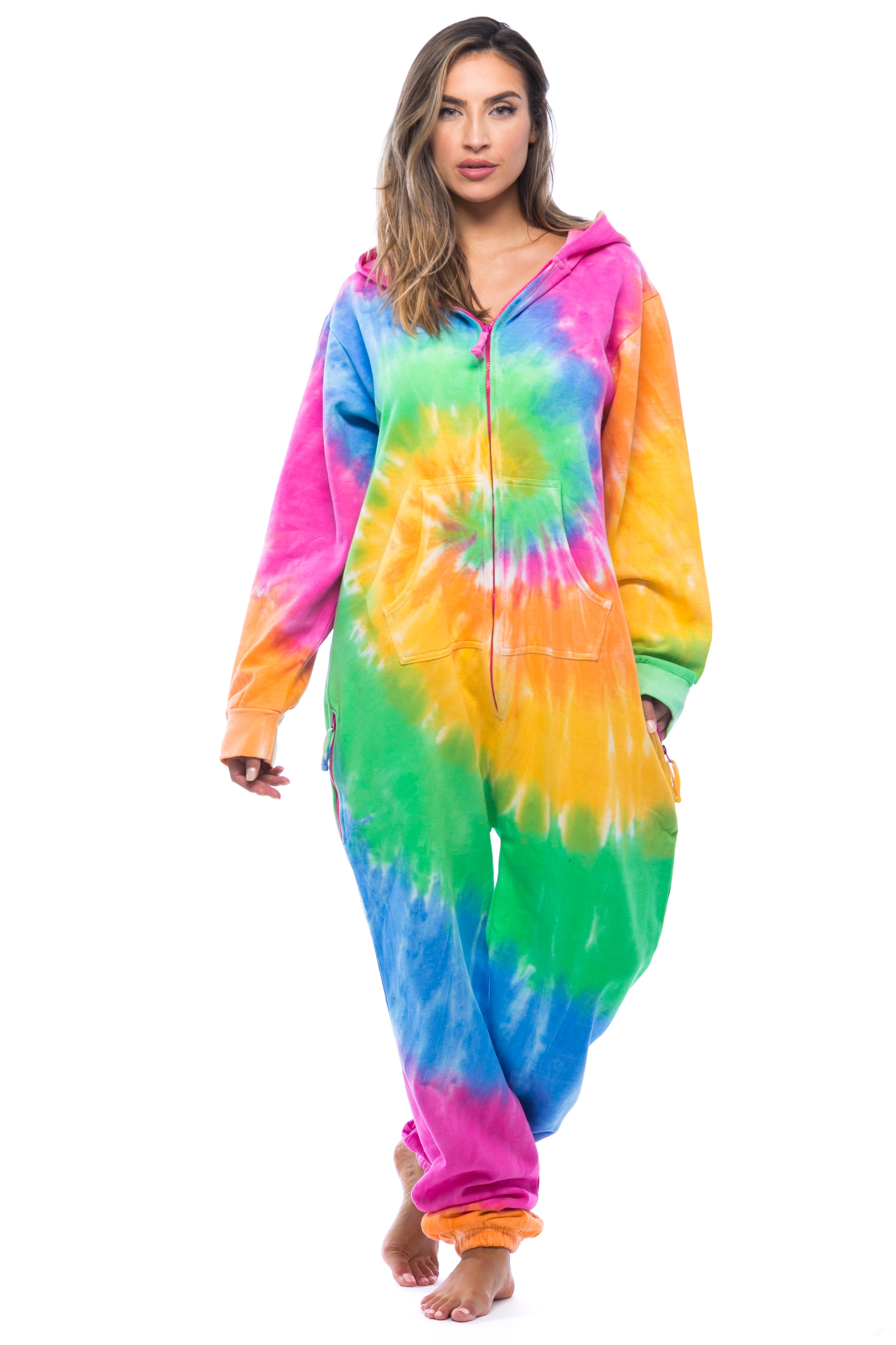 #Followme Tie Dye Adult Onesie / Pajamas / Jumpsuit (Large)