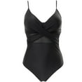 thumbnail image 5 of NIEWTR Plus Size One Piece Swimsuit for Women Tummy Control Bathing Suits One Shoulder Swimwear(Black,L), 5 of 5