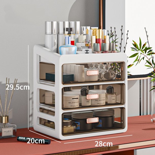 Caja de almacenamiento de cosméticos, tocador, escritorio, cajón transparente, dormitorio, papelería, medicina, ropa, armario de almacenamiento multiusos