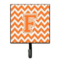 Letter F Chevron Orange and White Leash or Key Holder