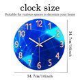 thumbnail image 5 of Blue Wall Clock Battery Operated 14 Inch Modern Wall Clock Non Ticking Glass Clock for Living Room Kitchen Home Office, 5 of 7