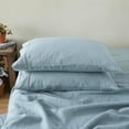 thumbnail image 5 of Simple&Opulence 100% French Linen Pillowcase King Size-Set of 2- Washed Solid Color Pillow Cases Embroidered -Soft and Durable (Dusty Blue, 20''x40''), 5 of 6