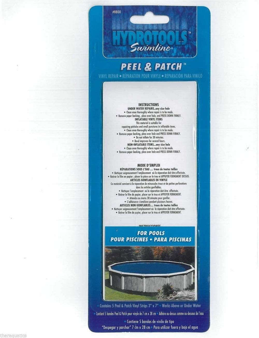 5pk Pool Cover REPAIR KIT Woven Peel & Patch Big or Small Tears  NO MESS 8820 