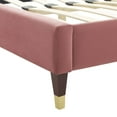 thumbnail image 5 of Platform Bed Frame, Twin Size, Pink, Velvet, Bedroom, Modern Contemporary Boutique HB35276, 5 of 12