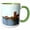 Green/White, variant on 3drose, Aurora, Il - View from the Fox River, 11oz Two-tone Red Mug