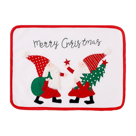 

Christmas Decorations Clearance RUZIYOOG Christmas Embroidered Placemats Faceless Elderly Home Insulation Pads