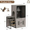 thumbnail image 4 of 2-Tier Cat Litter Box Furniture - Enclosed Hidden Litter Box Cabinet with Doors, Storage Shelf & Step Ladder - Discrepet Cat Toilet Furniture for Home Decor, Large Size for Multiple Cats, 4 of 8