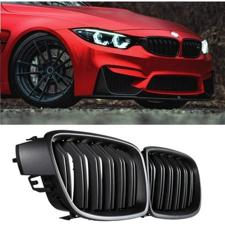 F30 Grill - Front Kidney Grille Black Grill For 2012-2018 Bmw 3 Series F30 F31 320I 328I 328D 330E 330I 335I 340I 328I (Matte Black-Double Slats)