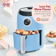 Rise by Dash Compact Air Fryer Oven with Temp Control Non-Stick Basket, Recipes + Auto Shut off, 2 Quart - Blue - New - 11.4 in. tall