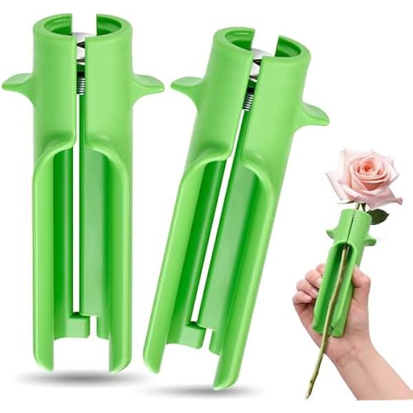 wonima02 2 Pcs Rose Thorn Stripper Tool Thorn Remover for Roses Leaf Stripper Tool Flower Stem Cleaner Cutter to Removal Leaf for Home Flower Shop Gardening Floral Arrangement (Green)