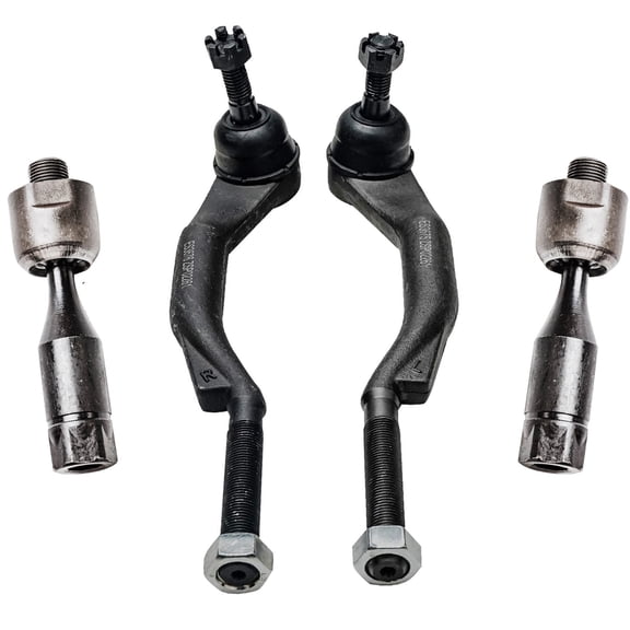 Detroit Axle - 4pc Front Tie Rods Kit for Chevrolet SSR Trailblazer EXT GMC Envoy XL Saab 9-7x Buick Rainier Isuzu Ascender, 4 Inner & Outer Right Left Tie Rod Ends Replacement