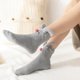 thumbnail image 4 of Calcetines de invierno de microfibra para mujer, pantuflas peludas con bordado de dibujos animados en 3d, Orejas de conejo Kawaii, medias gruesas y cálidas para dormir, 4 of 5
