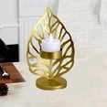 thumbnail image 3 of GUOOL Decoration Leaf Candlestick Wrought Iron Candle Holder Leaf Model Crafts Living Golden A, 3 of 9