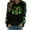 Black, variant on Happy St Patricks Day Shirt Women Dog Paw Print Sweatshirt Long Sleeve Crewneck Pullover St Patrick's Day Shamrock Graphic Shirts