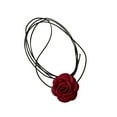 thumbnail image 4 of Segolike 2xFlower Choker Necklace for Women Lace up Choker for Holiday Wedding Birthday Red 2 Pcs, 4 of 8