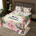 YST Christmas Nutcracker Queen Quilt Bedding Set,Cute Floral Xmas Tree