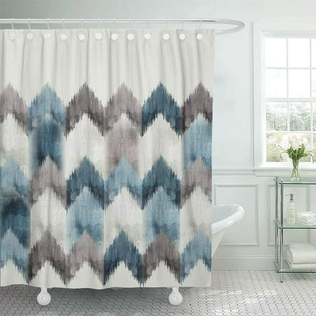 Shower Curtain Curtains Abstract Retro, Navy Blue Beige Shower Curtain