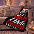 thumbnail image 6 of Built for Late Nights and Loud Engines Quote, Bold Mechanic Graphic Art for Car Fans, Red Piston Motif Cozy Flannel Blanket, Father's Day Gift for Garage and Workshop Home Decor, 6 of 9