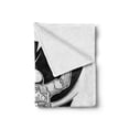 thumbnail image 2 of Astronaut Soft Flannel Fleece Throw Blanket, Sketch of Spaceman Grabbing a Star Achivement Discovery 0 Gravity Technology, Cozy Plush for Indoor and Outdoor Use, 70" x 90", Black White, by Ambesonne, 2 of 6