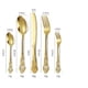 thumbnail image 2 of Precioso juego de cubiertos de 20 piezas de acero inoxidable Royal Gold retro, juego de cubiertos dorados, utensilios de juego de cubiertos de oro de acero inoxidable antioxidante, 2 of 5