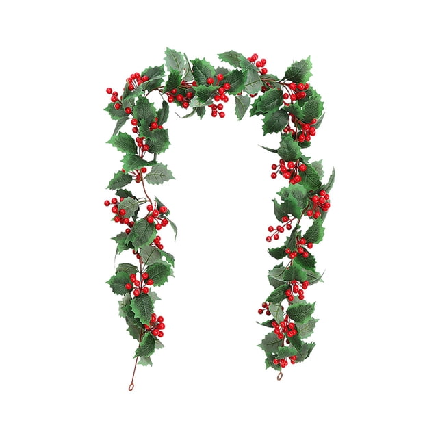Ordin节 Décorations de Fête Guirlande de Baies Rouges en Rotin Doux 68,8 Po de Long 1 Pce Décoration de Vacances en Plastique Multicolore