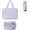 Blue+Pink, variant on Striped Hanging Travel Toiletry Bag, 4-Layer Foldable Cosmetic Organizer with Hanging Hook, Portable Makeup Pouch for Brushes Skincare Travel Accessories