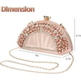 thumbnail image 2 of Rhinestone Clutch Evening Purses for Women Fan-shaped Crystal Diamond Wedding Handbag Crossbody Bag for dance Prom Party, 2 of 7