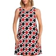 thumbnail image 1 of Easygdp Playing Cards para Vestido Transpirable de Mujer, Vestido Suelto de Manga Corta con Pliegues y Bolsillos para el Verano, 1 of 7