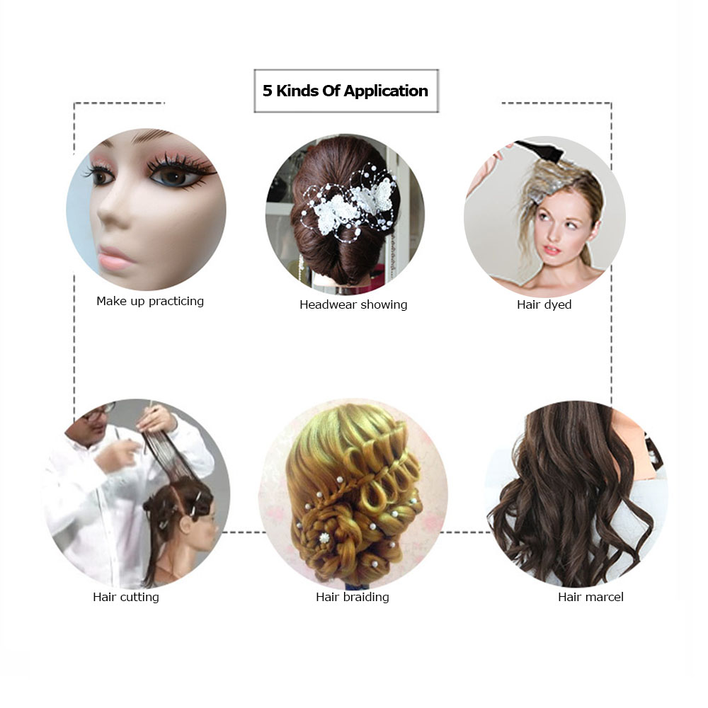 Tomshine 30% Human Hair  Mannequin Head for Braiding Hair Styling Practice 24'' Manikin Head with Clamp Holder - image 3 of 7