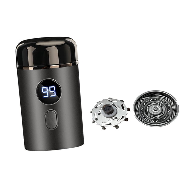 Afeitadora eléctrica para el rostro, afeitadora suave e indolora, afeitadora portátil con USB, recortadora de barba facial para el cuidado facial de negocios gris