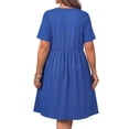 thumbnail image 5 of WellSize Plus size Dresses For Women Floral Casual V Neck Short Sleeve Sundresses Midi Summer Dress with Pockets, 5 of 8