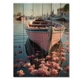 thumbnail image 3 of Designart "Docked Memories at the Port" Nautical & Beach Print on Natural Pine Wood, 3 of 5
