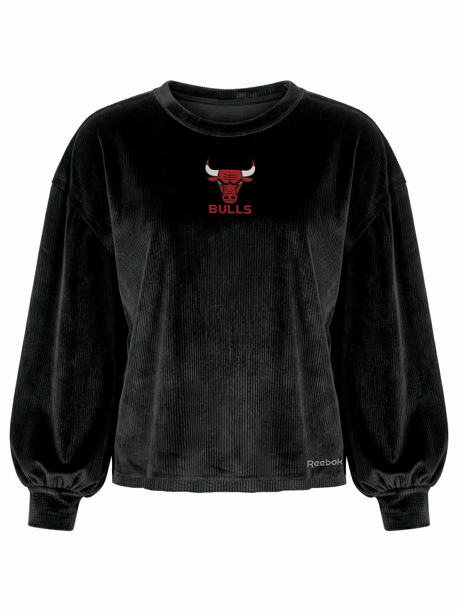 Chicago Bulls Reebok Womens Crew Neck Pullover with Balloon Sleeves