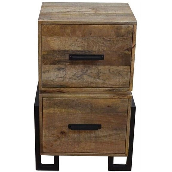 Anaheim Katy Filing Cabinet in Modern Brown Finish on Solid Wood